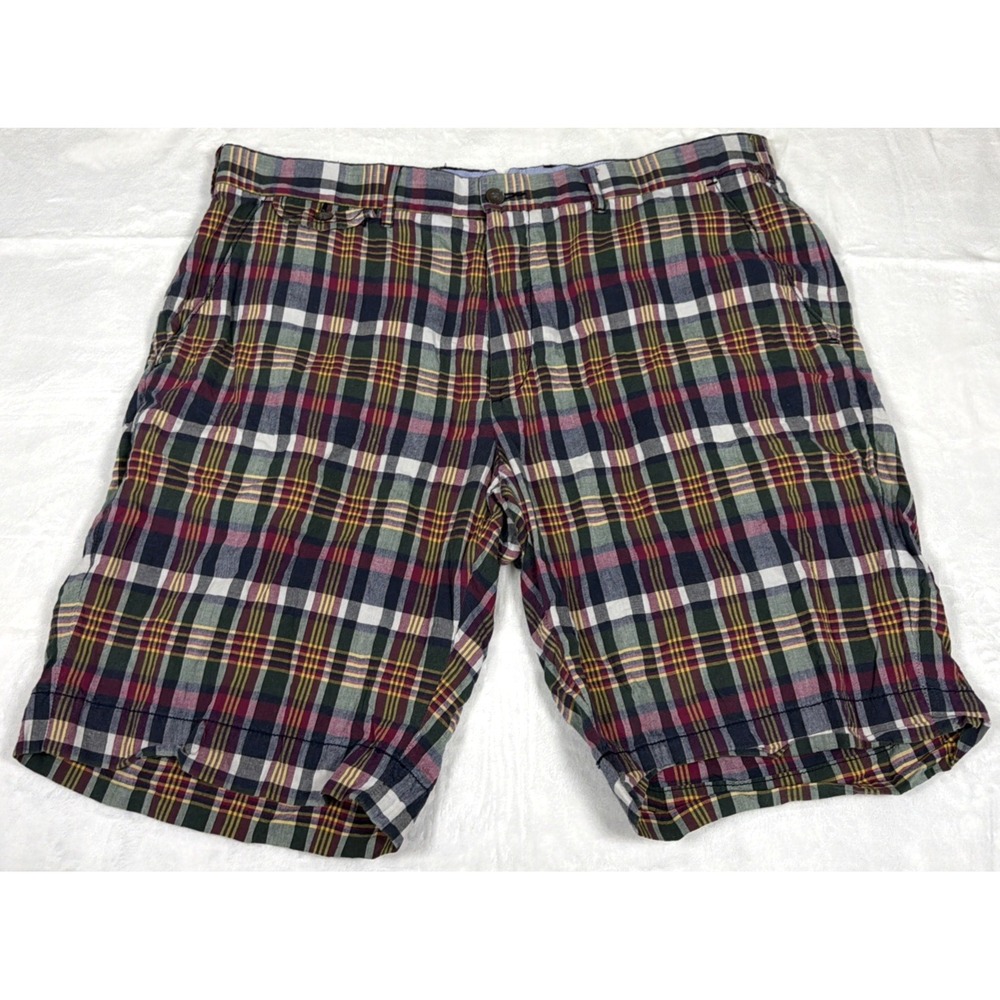 Polo‎ Ralph Lauren Mens Madras Plaid Shorts Tag Size 35 Waist 36 10" Inseam